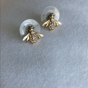 Ladybug gold stud earrings